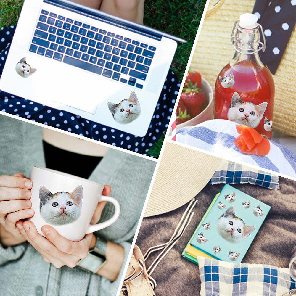 Custom Face Sticker Sheet - Cat