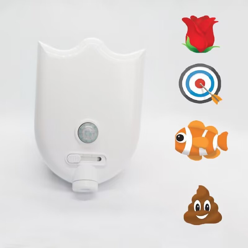 Toilet Projector Motion Sensor Toilet Target Light Fun Aiming Projector Night Light for Boys Training Projector with 4 Aiming Patterns