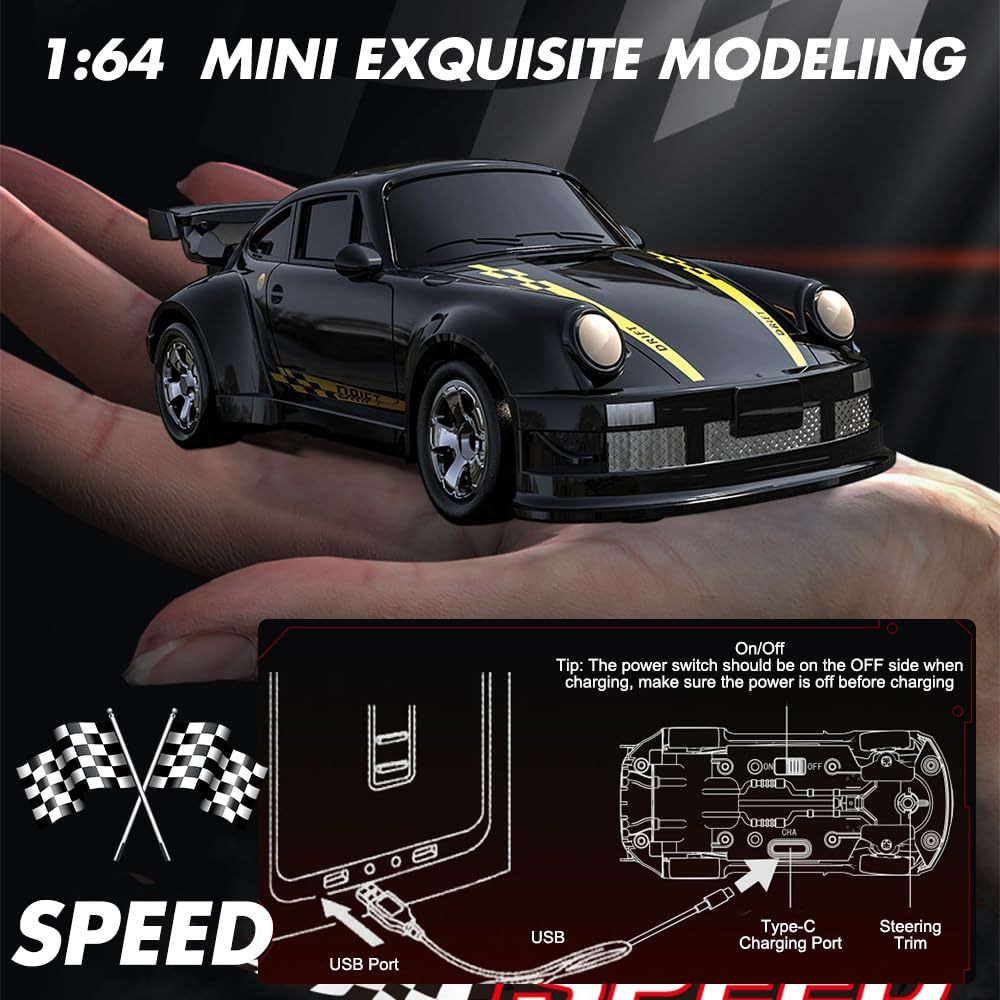 BUY 2 20% OFF 1/64 RC Drift Car KF20 Mini Desktop Racing Car 4WD 2.4GHZ Remote Control Car Toy
