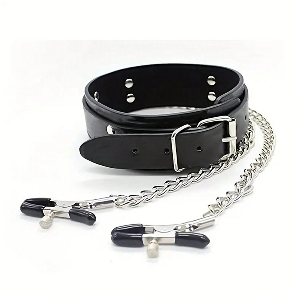 Men’s Strappy Faux Leather with 2 Clips Neck Harness Performance or Festival Costume Accessory Gift For Naught Couples