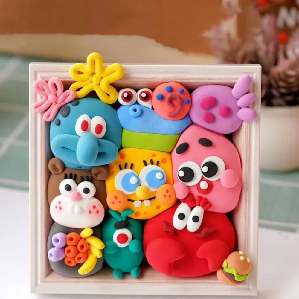 Valentine's Day Couple DIY Clay Painting 48 Color Clay Cute Monster Beautiful Gift For Her Let Your Imagination Run Wild - 3DCrystalGifts
