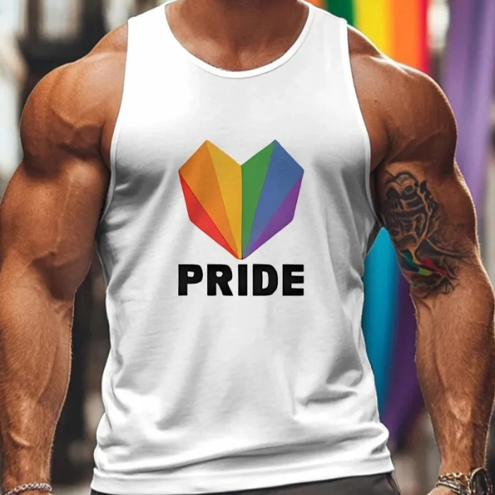 2025 Gay Pride Style Print Style Tank Top Sizes XS-7XL Colorful Gay Man Casual Sleeveless Shirt