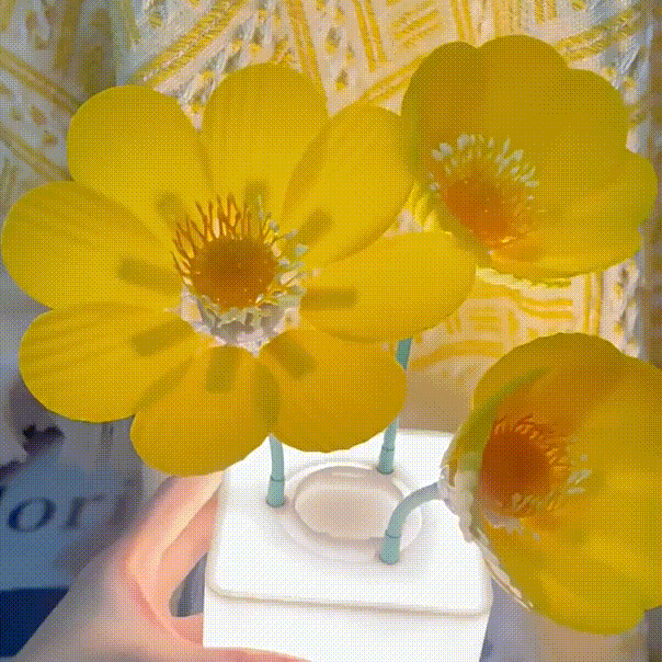 Automatic Blooming Night Light – Rechargeable Romantic Gift for Her, New Bedroom Bedside Decorative Ambient Lamp