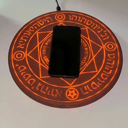 Magical Girl Sound and Light Wireless Charger, For Cell Phones with Qi Certification, Intelligent Recognition of Objects, 10 W Fast Charging,Brown & Pink