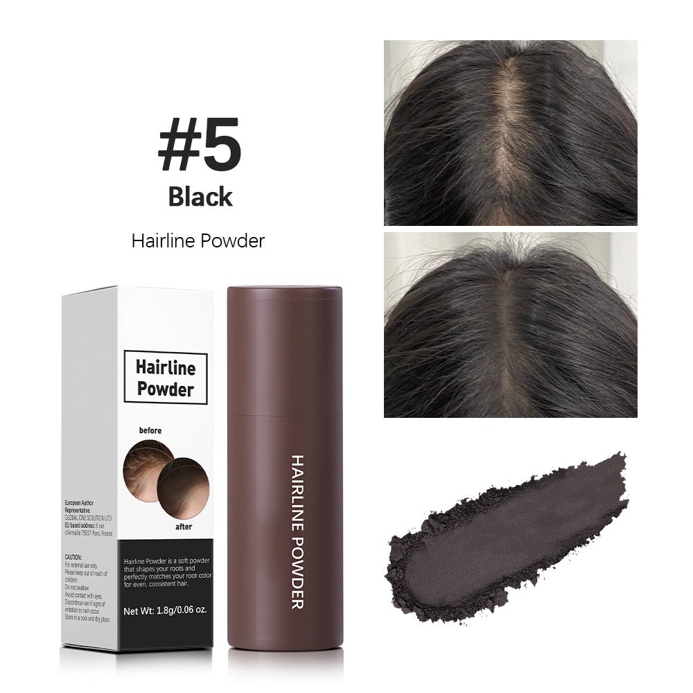 Hairline Powder Stick for Root Touch Up | Gray Concealer & Hairline Shadow | Quick Root Cover Up & Hair Fibers for Thinning Hair (Black, Dark Brown, Light Brown, Grey)
