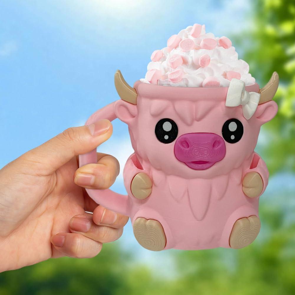 Christmas Gifts Cute Cow Style Ice Cream Pint Holder with Handle and Spoon – Reusable Antifreeze Cooler Sleeve for Ice Cream, Drinks, and Desserts – Funny Cow Gifts for Ice Cream Lovers