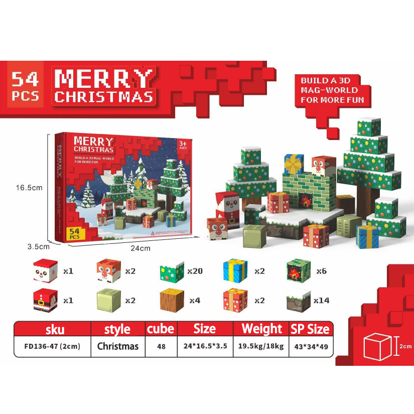 Magnetic Blocks | 100PCS 0.8in Sensory Christmas Magnetic Tiles Building Cubes 2025 Upgraded STEM Game Toys for Toddlers | Christmas Birthday Gifts for Boys & Girls Ages 3-4, 5 6 7 8 9 10 11 12