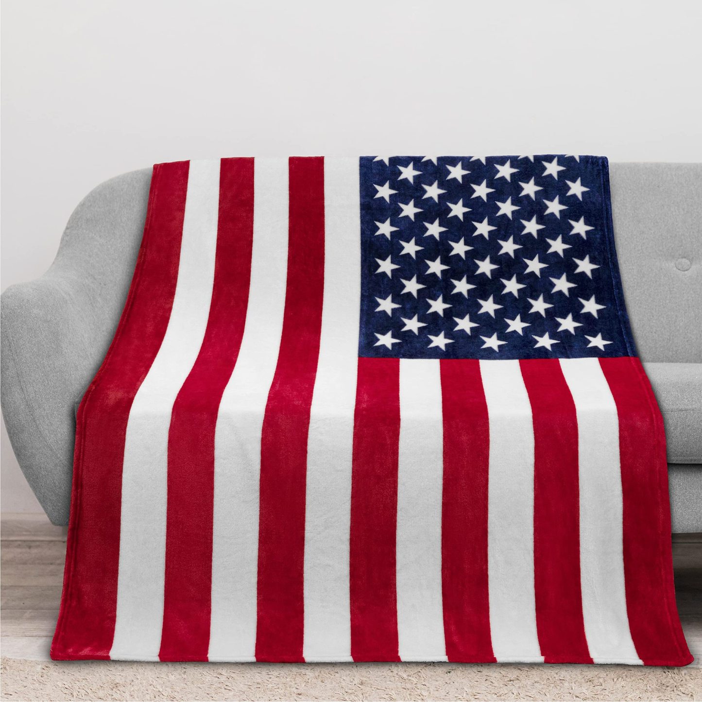 4th of July American Flag Baby Swaddle Blanket Soft Flannel Patriotic Stroller Cover or Nap Blanket