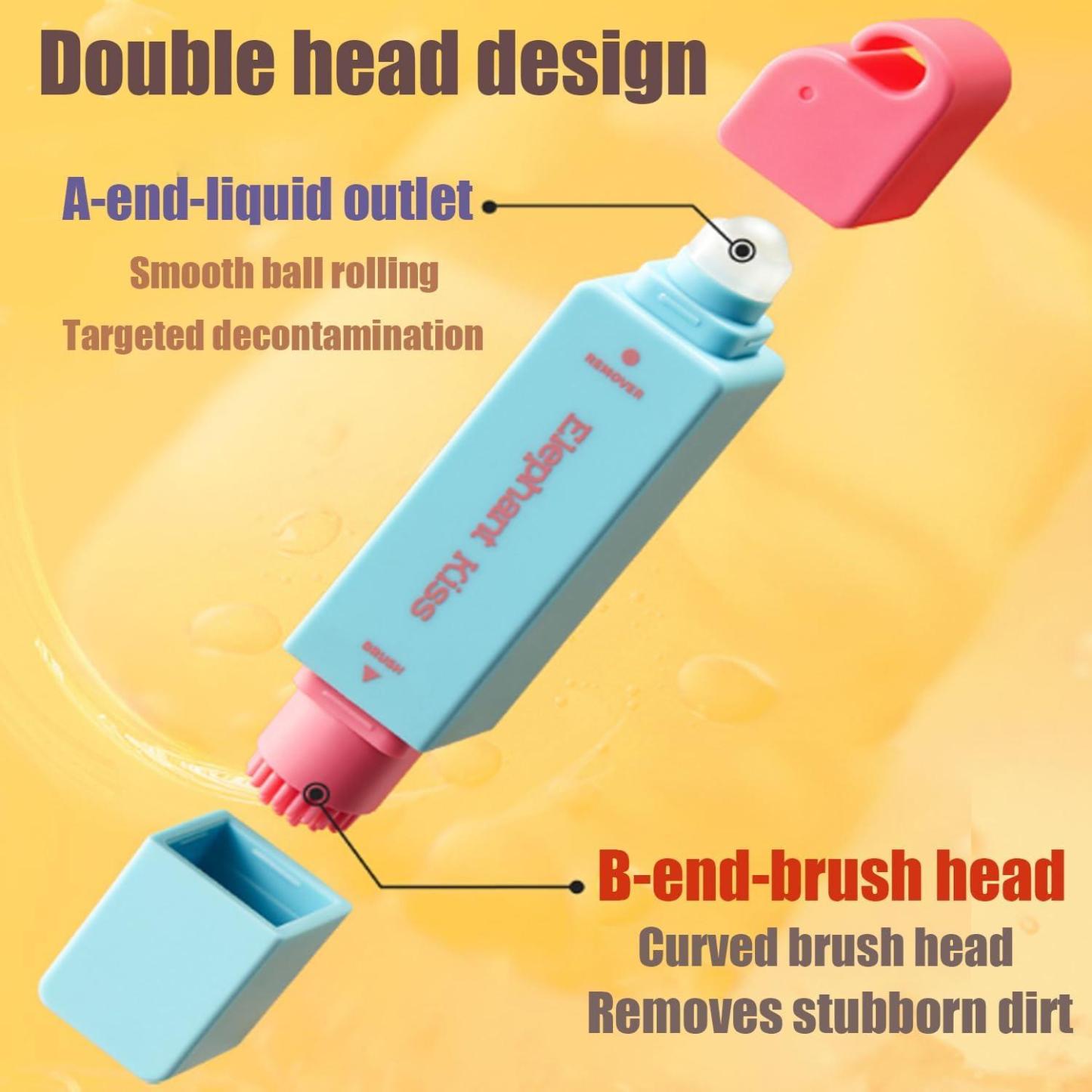 Stain Remover Pen, 2-in-1 Active Eraser & Brush for Clothes, Instant Stain Remover Keychain for On-the-Go Cleaning, Tackles Stubborn Stains & Safe on Fabrics