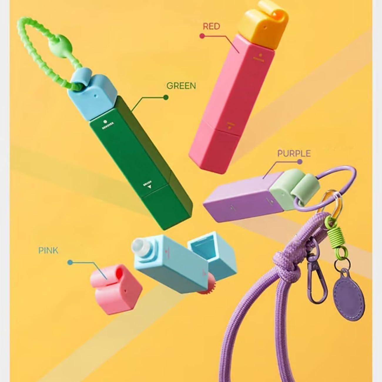 Stain Remover Pen, 2-in-1 Active Eraser & Brush for Clothes, Instant Stain Remover Keychain for On-the-Go Cleaning, Tackles Stubborn Stains & Safe on Fabrics