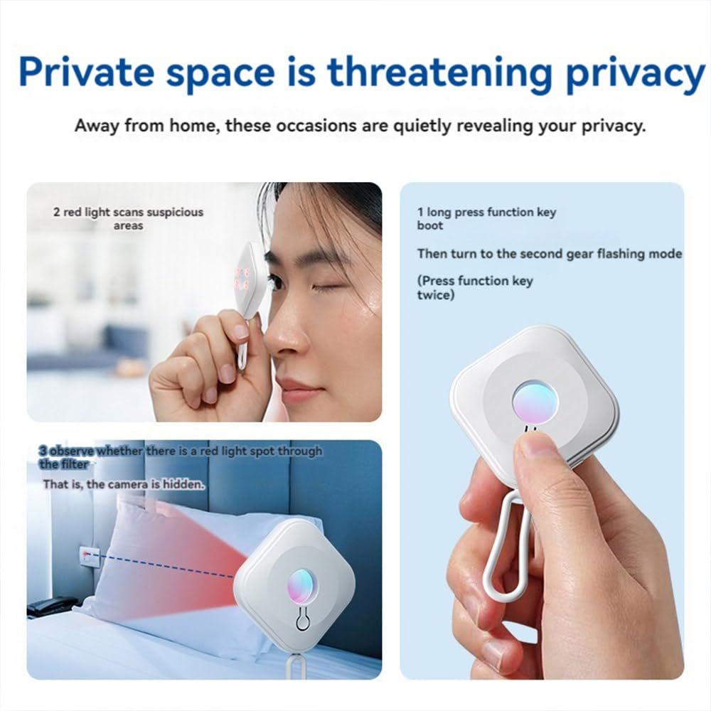 Portable Hidden Camera Detector – Anti-Spy Lens Finder for Pinhole Cameras, Wireless Hidden Devices & Anti-Peeping Security Protection Tool