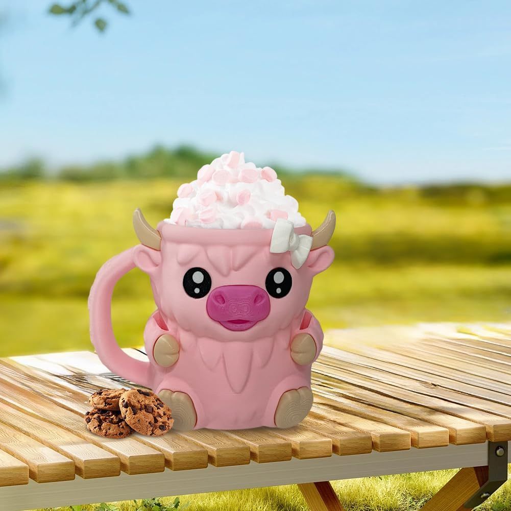 Christmas Gifts Cute Cow Style Ice Cream Pint Holder with Handle and Spoon – Reusable Antifreeze Cooler Sleeve for Ice Cream, Drinks, and Desserts – Funny Cow Gifts for Ice Cream Lovers