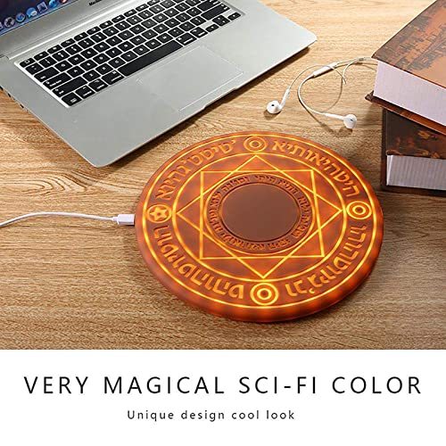 Magical Girl Sound and Light Wireless Charger, For Cell Phones with Qi Certification, Intelligent Recognition of Objects, 10 W Fast Charging,Brown & Pink