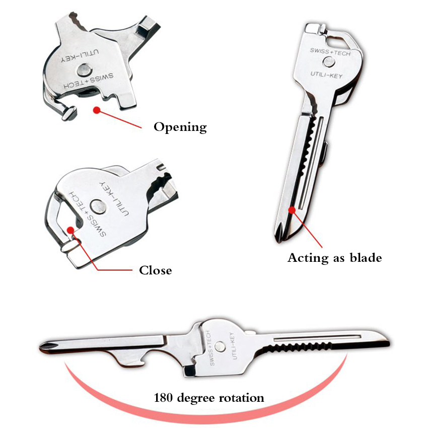 6-in-1 Multifunctional Key-Shaped Tool – Foldable Knife, Screwdriver, Bottle Opener, and Keychain EDC Tool for Camping, Hiking, Outdoor Use