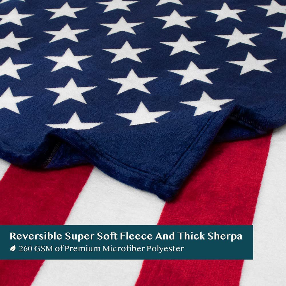 4th of July American Flag Baby Swaddle Blanket Soft Flannel Patriotic Stroller Cover or Nap Blanket