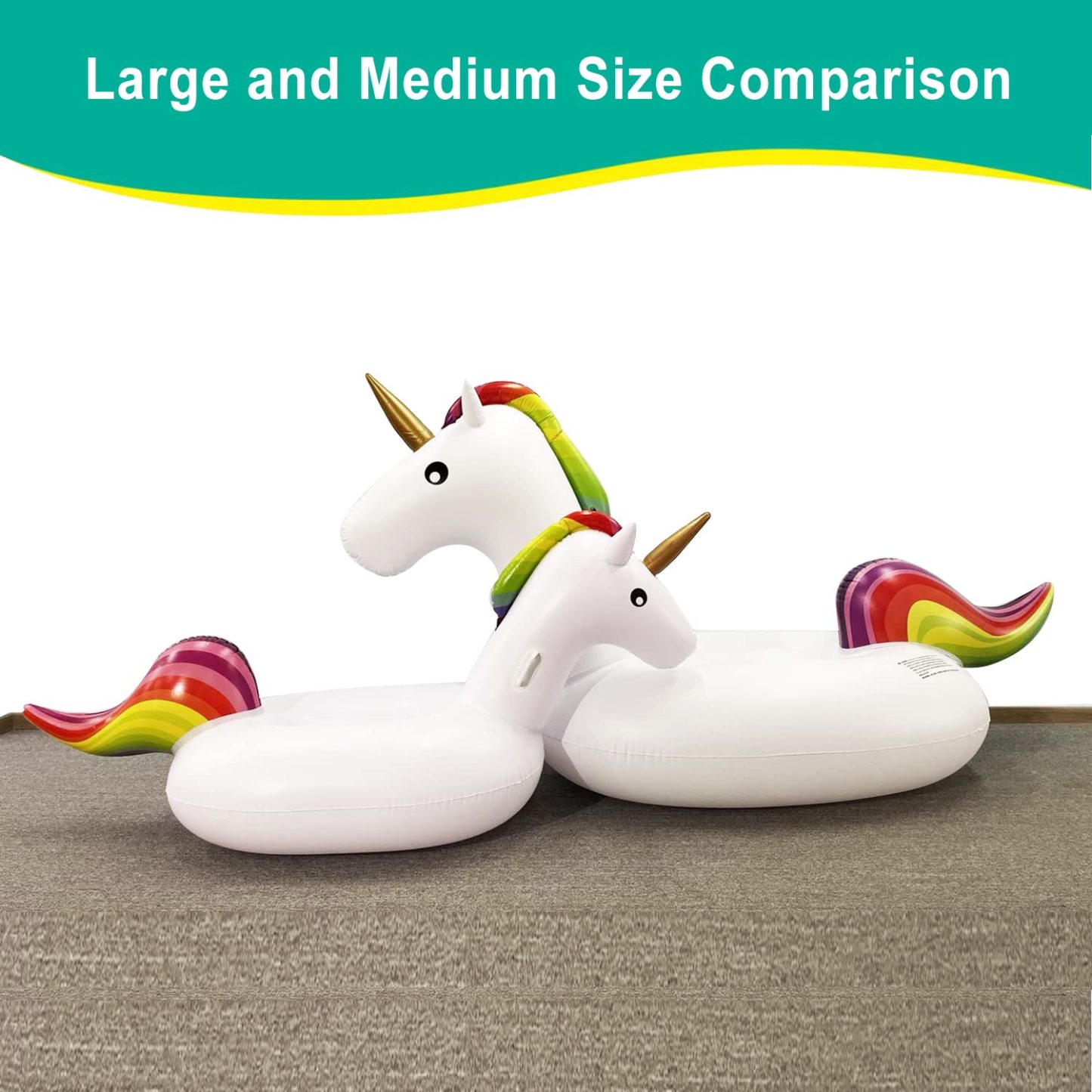 Giant Inflatable Unicorn Pool Float Large Ride-On Water Toy for Kids & Adults | Fun Swimming Pool Lounge Chair for Summer Water Play