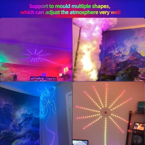 Music Sync Bluetooth APP and Remote Control TV LED Strip Lights,RGB TV Lights Backlight Behind, USB Powered for Bedroom/Gaming (LED Fireworks (10 * 12 inch+1 * 40inch))