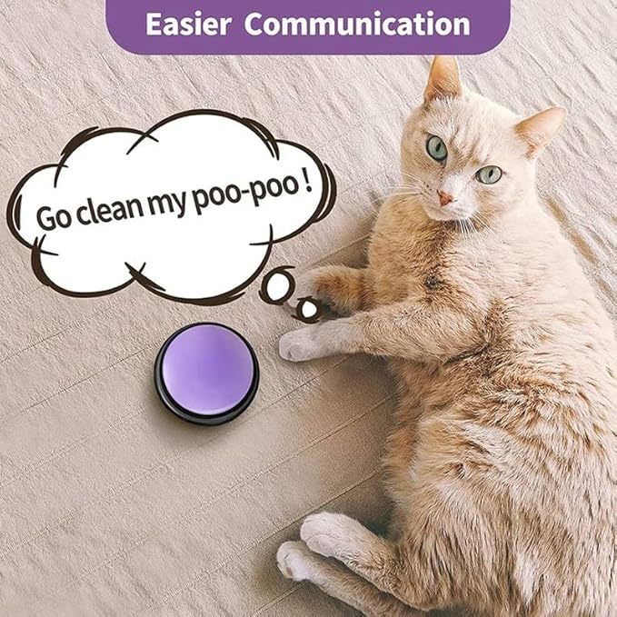 Pet Communication Buttons: 4-Pack Recordable Dog Cat Training Buzzers Set Pet Training Gift For Pet Lovers Animal Person
