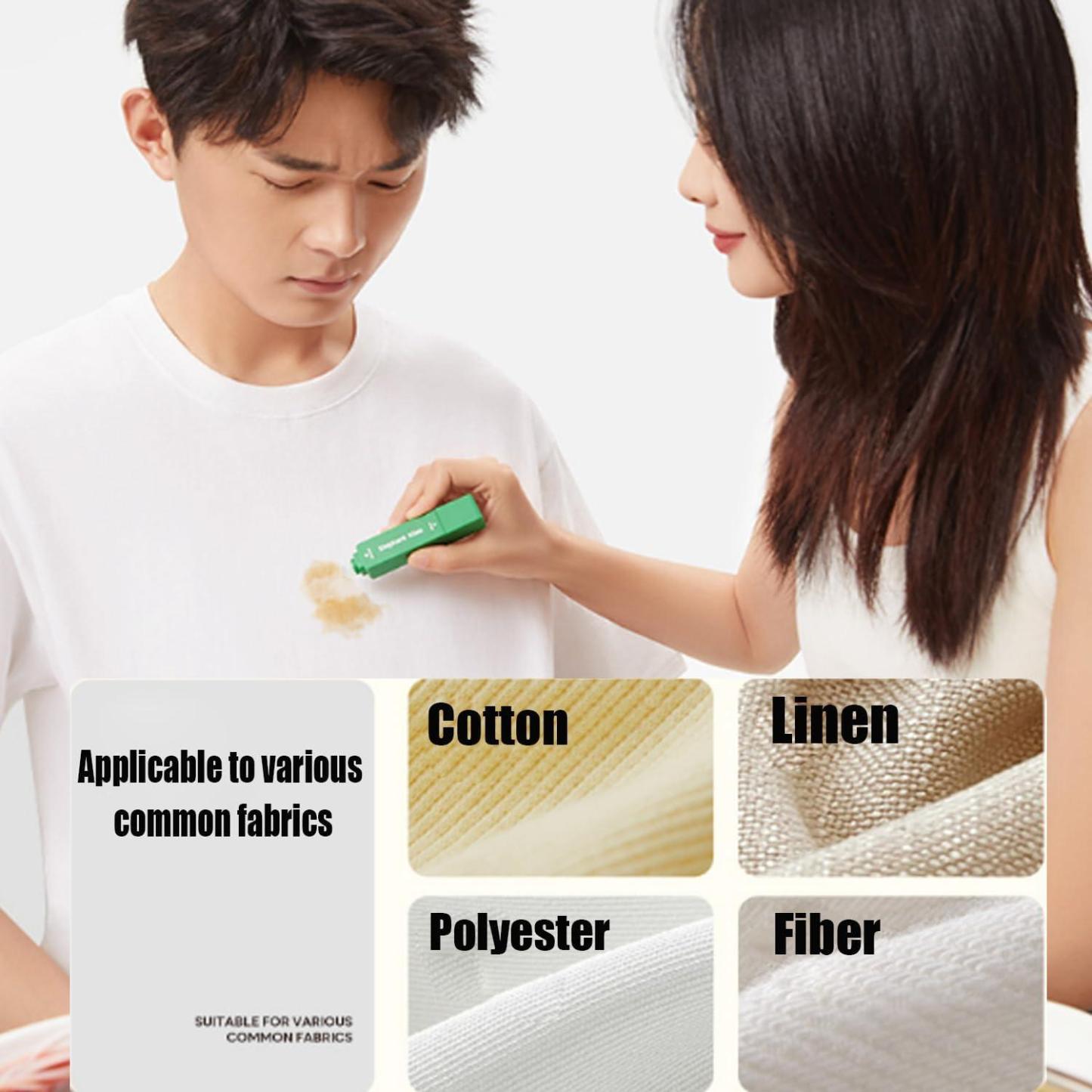 Stain Remover Pen, 2-in-1 Active Eraser & Brush for Clothes, Instant Stain Remover Keychain for On-the-Go Cleaning, Tackles Stubborn Stains & Safe on Fabrics