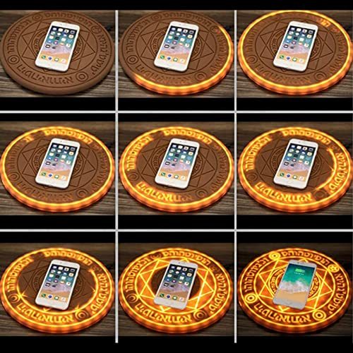 Magical Girl Sound and Light Wireless Charger, For Cell Phones with Qi Certification, Intelligent Recognition of Objects, 10 W Fast Charging,Brown & Pink