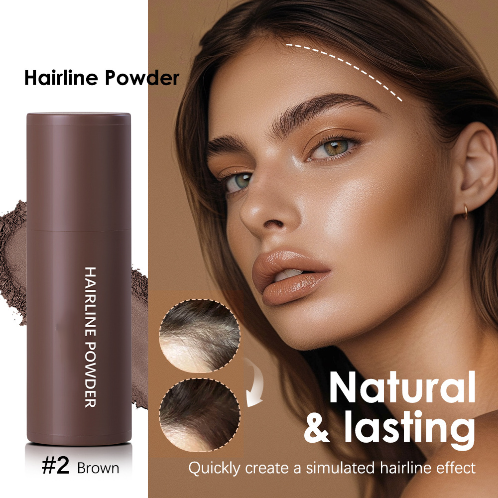 Hairline Powder Stick for Root Touch Up | Gray Concealer & Hairline Shadow | Quick Root Cover Up & Hair Fibers for Thinning Hair (Black, Dark Brown, Light Brown, Grey)