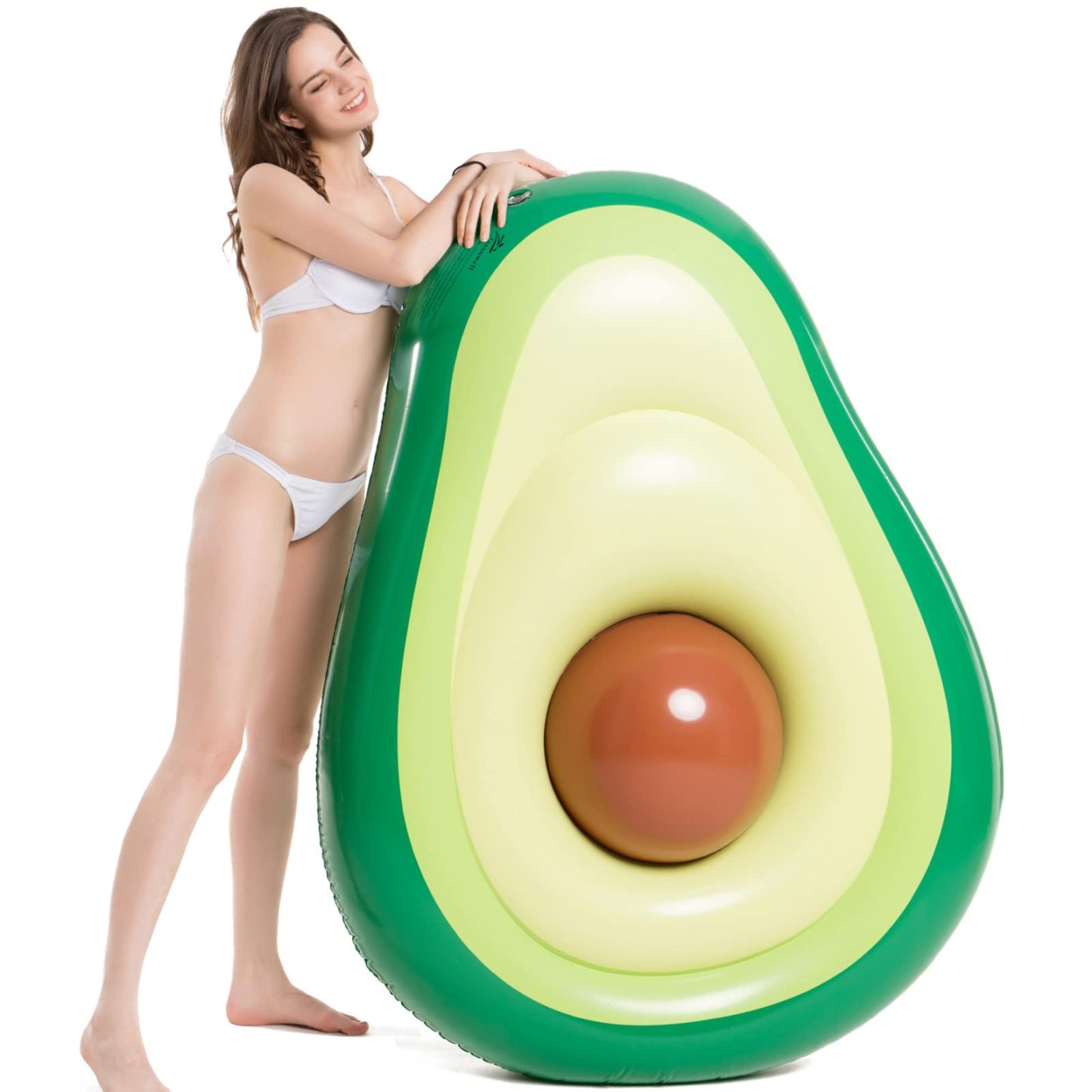 Inflatable Avocado Pool Float with Ball Large Raft for Kids & Adults, Fun Water Toy for Pool, Beach & Summer Parties