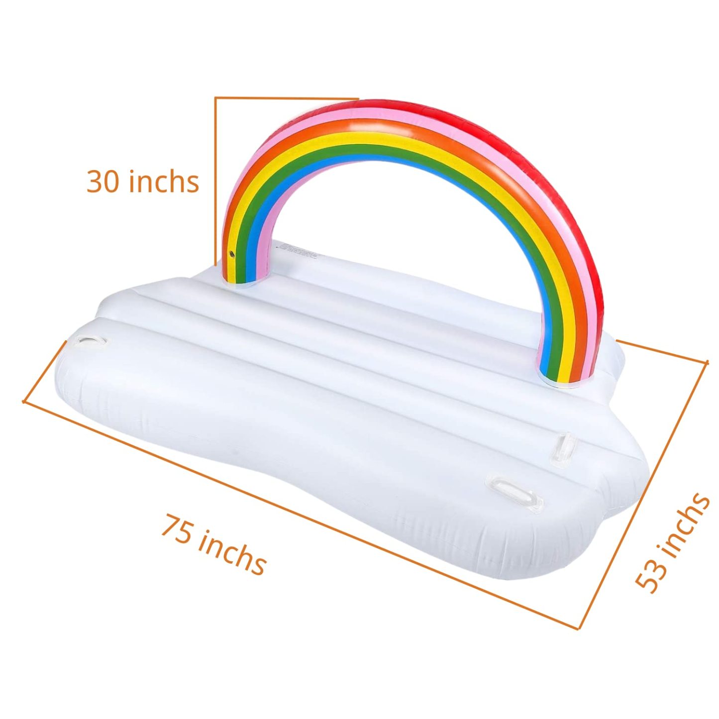Fun Floats Rainbow Cloud Floaties Colorful Pool Inflatables for Kids & Adults, Rainbow Island Float with Pride Theme, Perfect for Pool & LGBTQ Parties