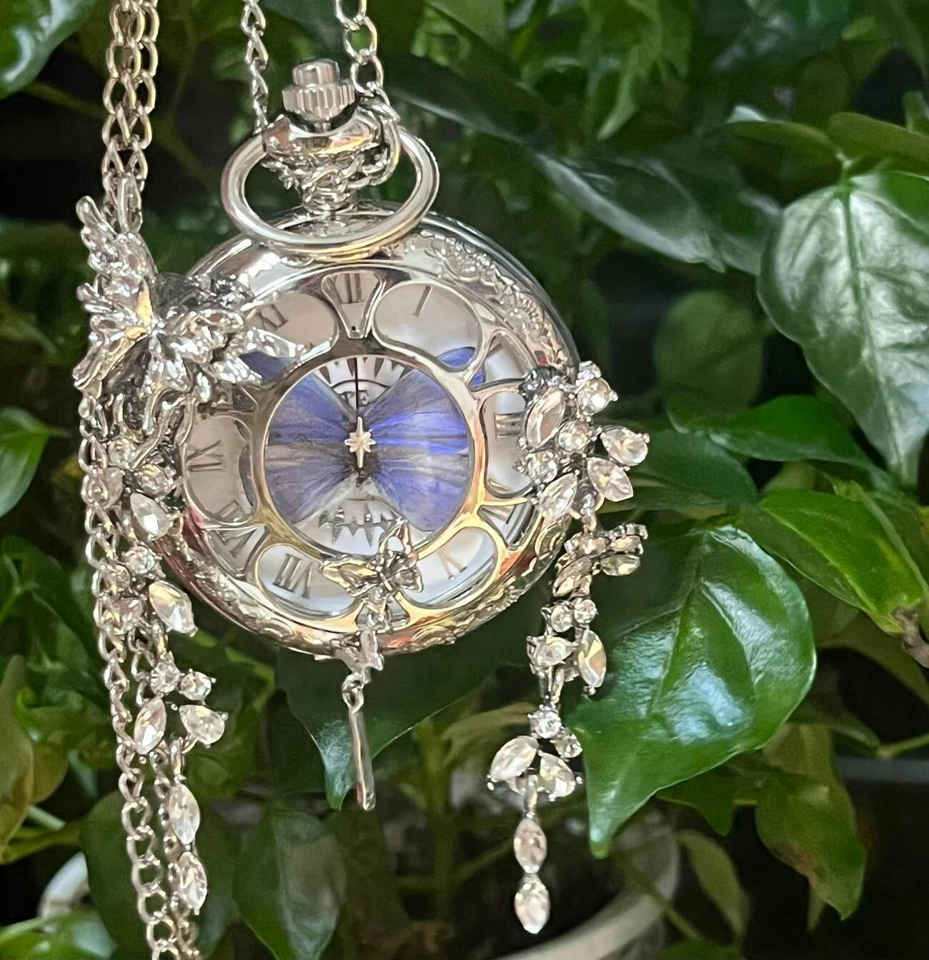 The "Timeless Butterfly" Vintage Locket Necklace & Pocket Watch
