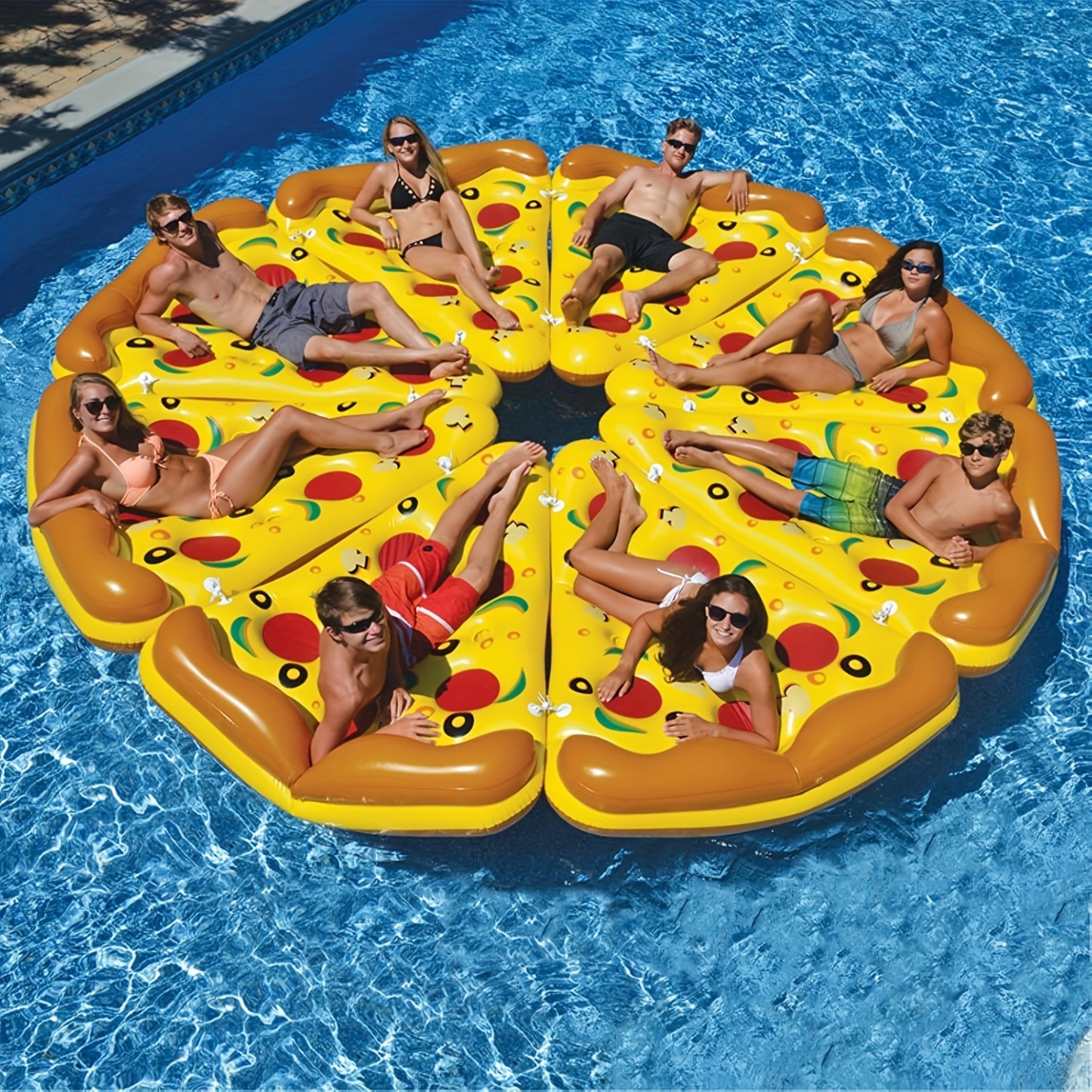 71" Giant Pizza Slice Pool Float Extra Large Inflatable Raft for Adults with Cup Holder Durable PVC Lounge Floatie for Pool & Beach Parties
