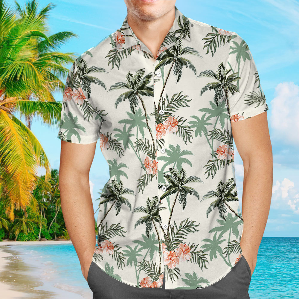 Men's Hawaiian Shirt Tropical Coconut Pattern Aloha Beach Shirt From Size S to 5XL Short Sleeved Shirt For Him