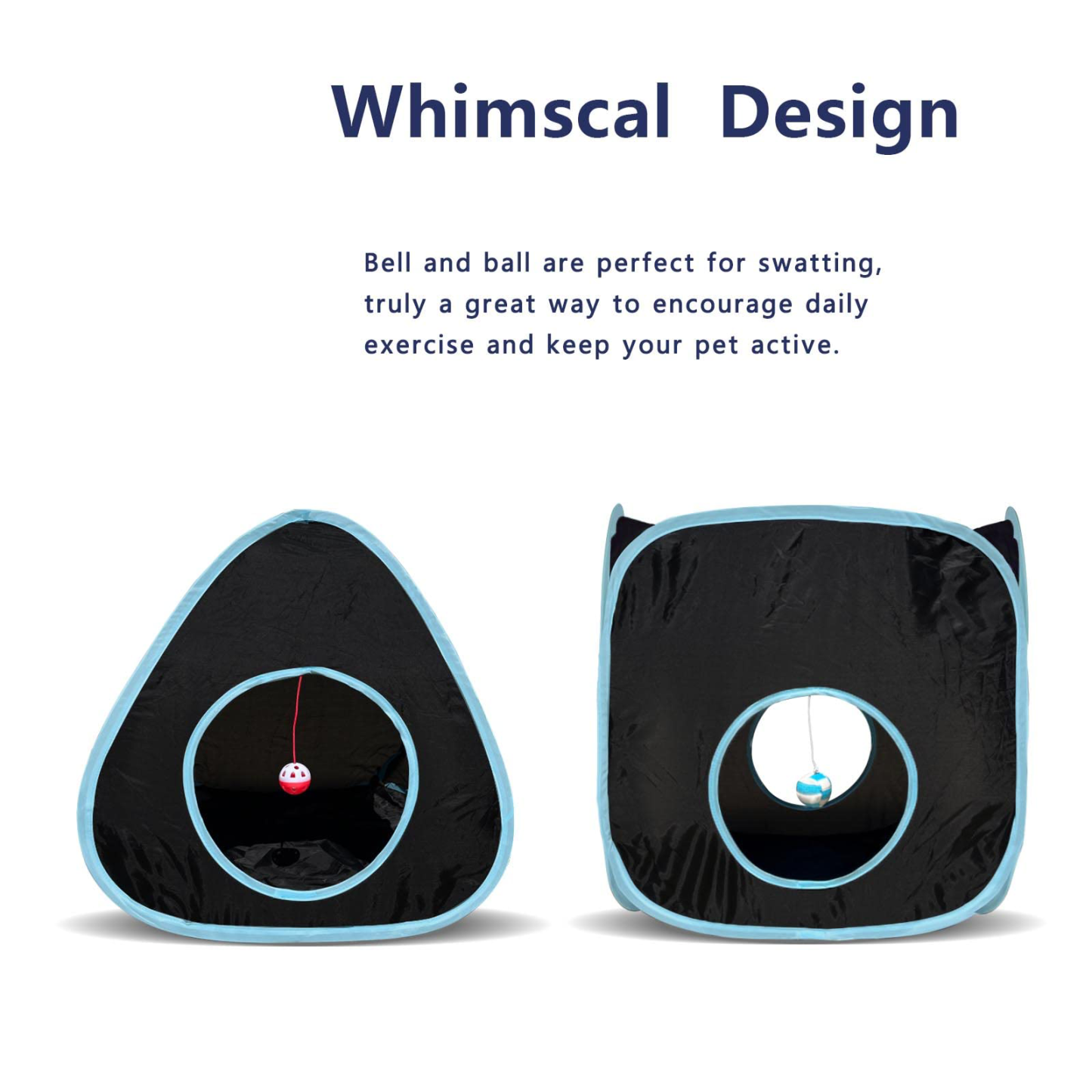 Collapsible Cat Tunnel Toy for Indoor Cats – Pet Play Toy Tube with Ball & Peek Hole for Kittens, Puppies, Rabbits