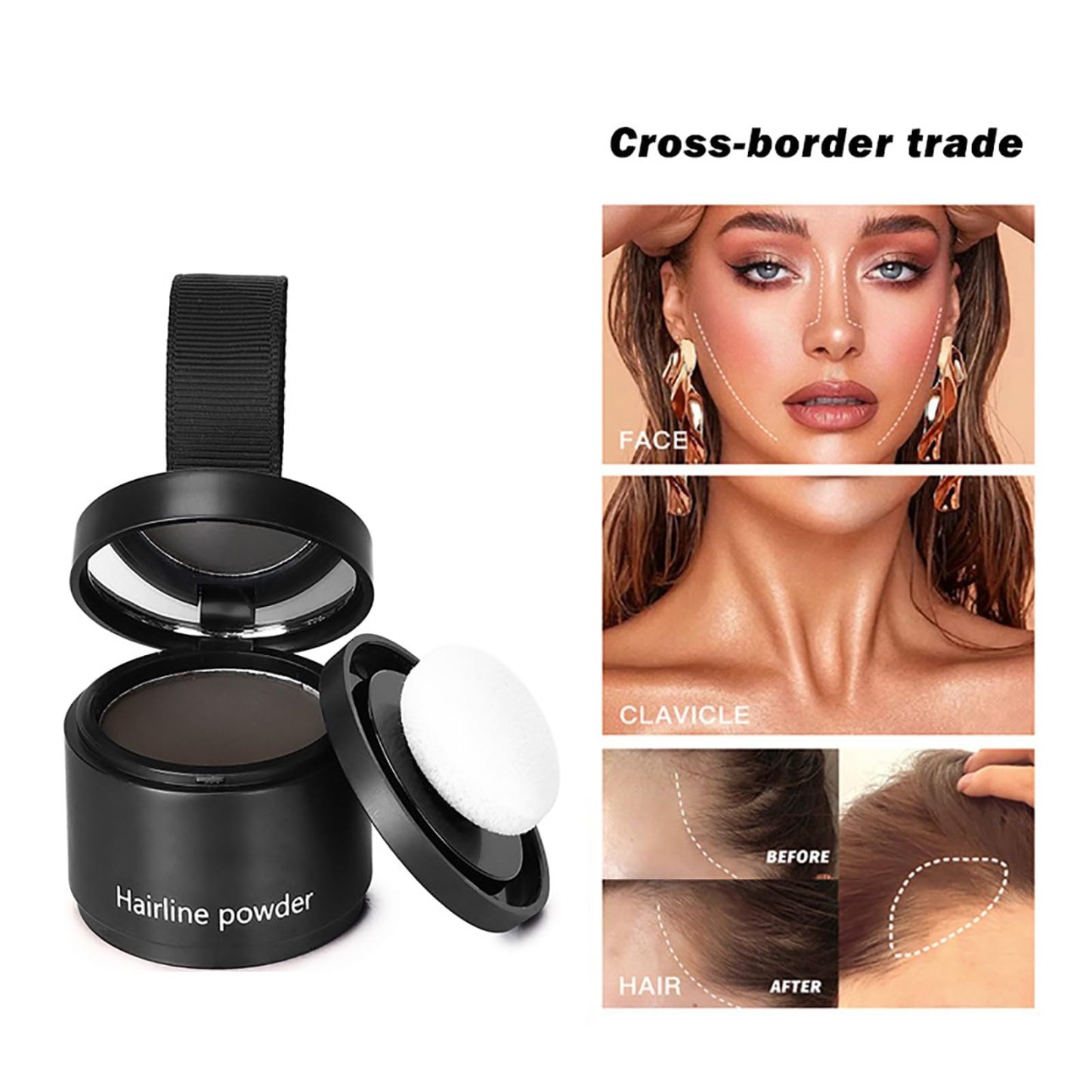 Hairline Powder Stick for Root Touch Up | Instant Gray Concealer & Hairline Shadow for Men & Women | Quick Root Cover Up & Hair Fibers for Thinning Hair Black & Dark Brown for Beauty