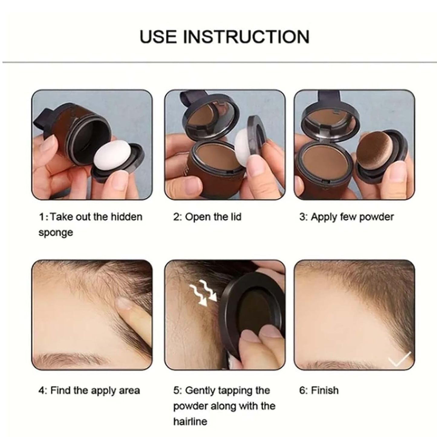 Hairline Powder Stick for Root Touch Up | Instant Gray Concealer & Hairline Shadow for Men & Women | Quick Root Cover Up & Hair Fibers for Thinning Hair Black & Dark Brown for Beauty
