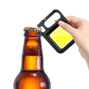 Multifunctional Mini Flashlight – 500 Lumens Keychain Light, USB Rechargeable, 4 Modes, Magnetic, Bottle Opener, Bracket for Hiking & Emergency Use
