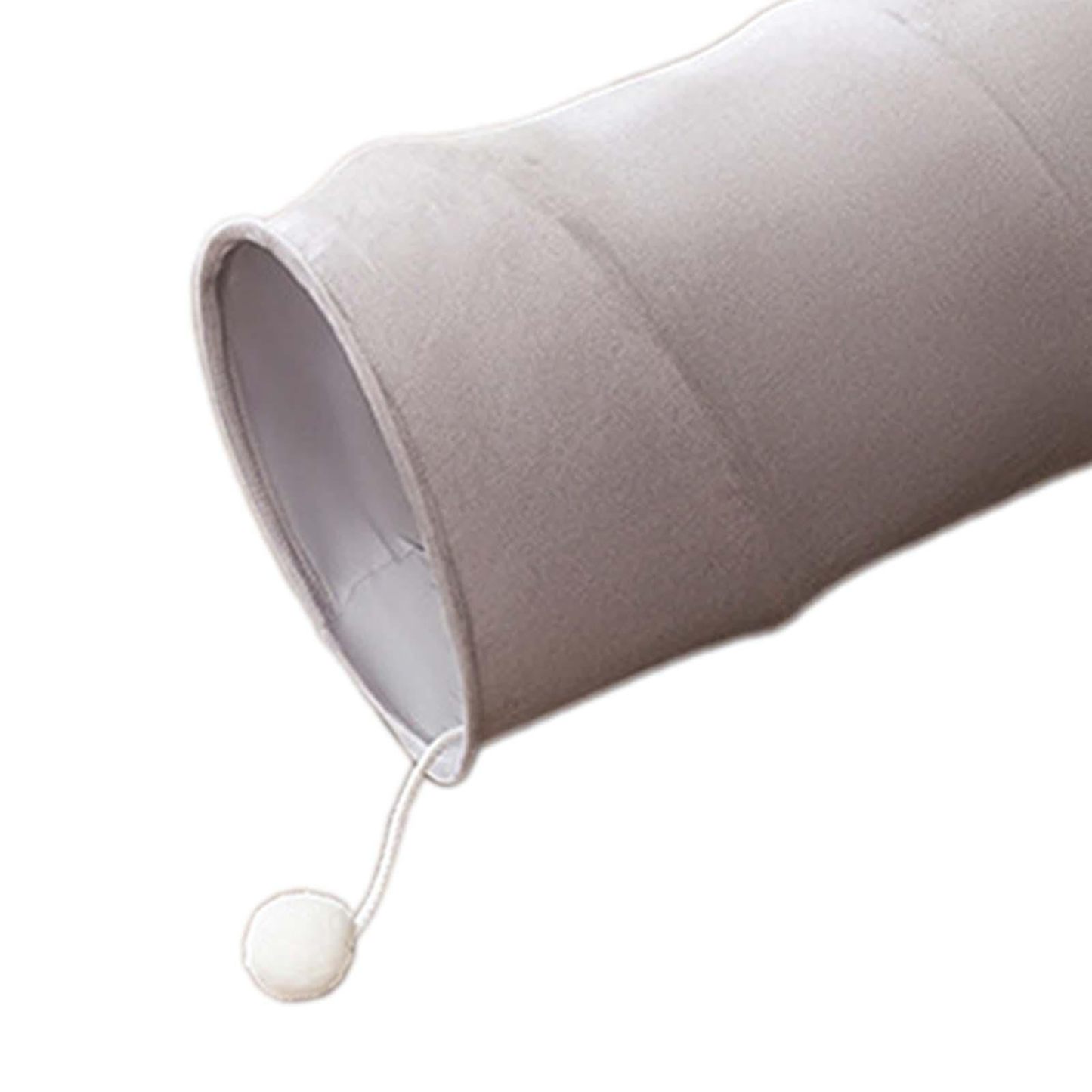 Cartoon Cat Tunnel Foldable Straight Tube Play Toy for Indoor Cats, Grey Polyester Pet Tunnel for Play & Storage Gift For Pet Lovers