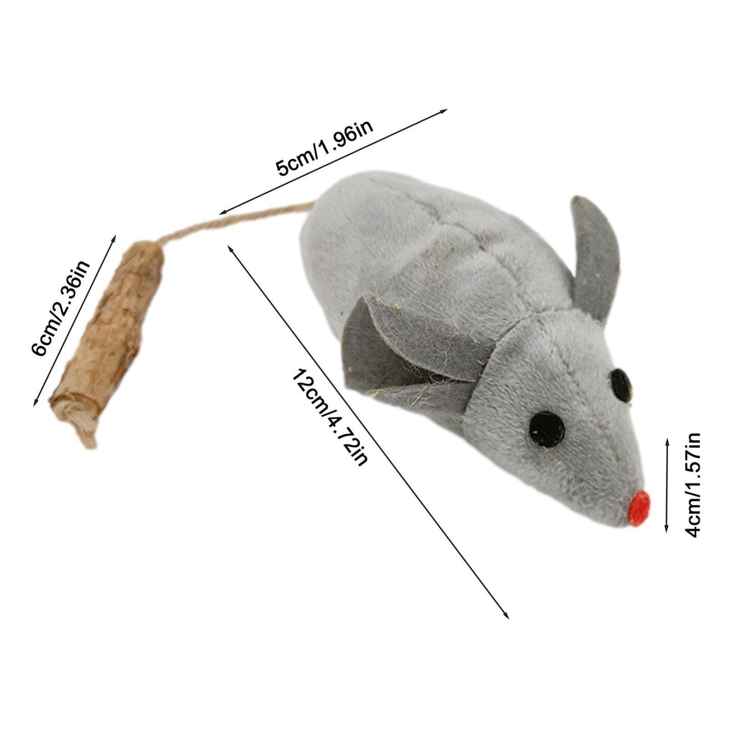 Soft Mouse Cat Chew Toy for Kittens Interactive & Portable Cat Toy for Teething and Play