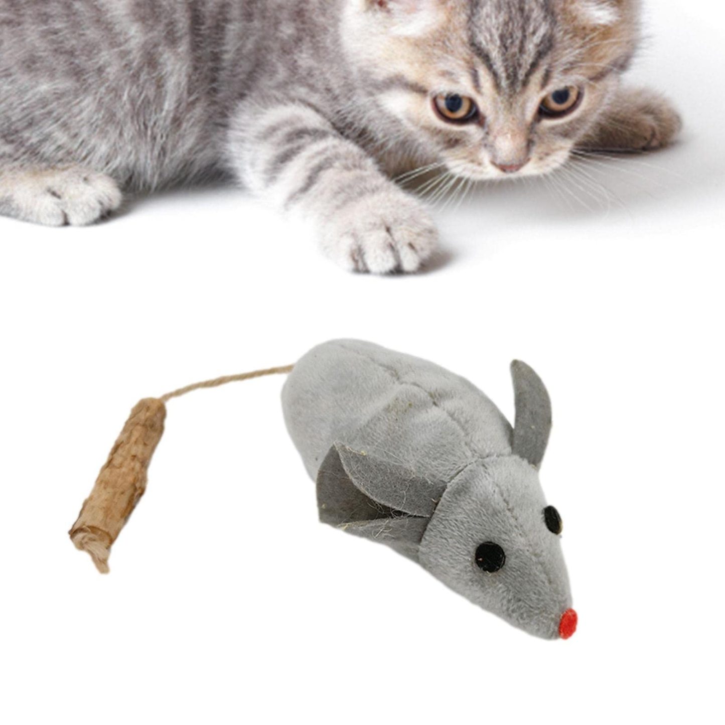 Soft Mouse Cat Chew Toy for Kittens Interactive & Portable Cat Toy for Teething and Play