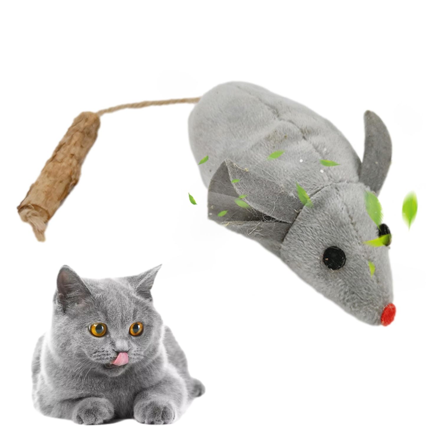 Soft Mouse Cat Chew Toy for Kittens Interactive & Portable Cat Toy for Teething and Play