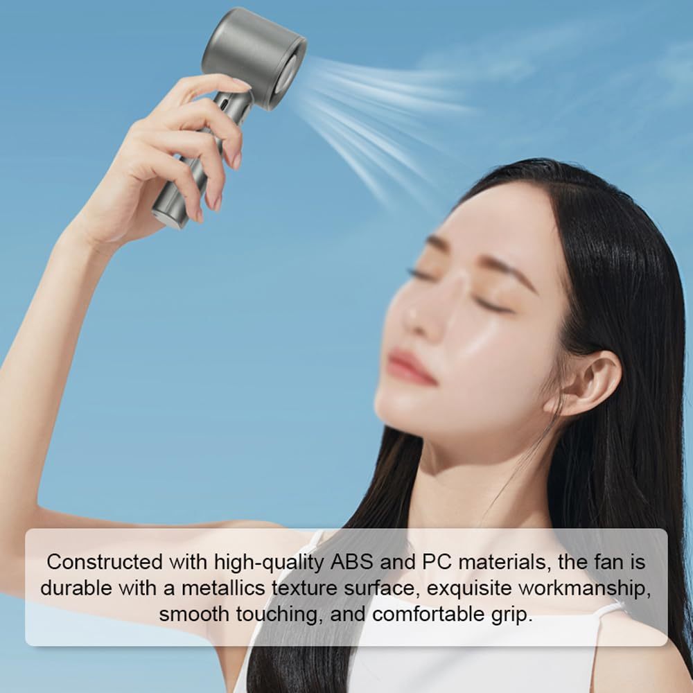 High-Speed Portable Handheld Fan with Digital Display Port 120 Speed Levels, Stepless Adjustment for Camping, Travel, and Home Office Use