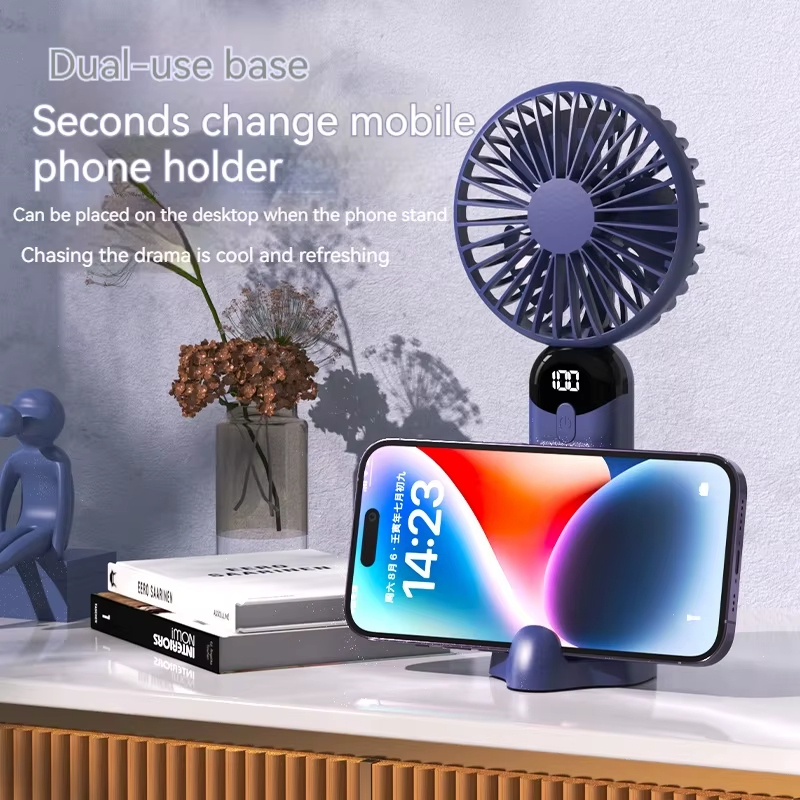 Rechargeable Mini Handheld Fan Quiet USB Desk Fan with Battery Display, Long Battery Life, Portable for Outdoor Use 8.1×3.7×2.6in