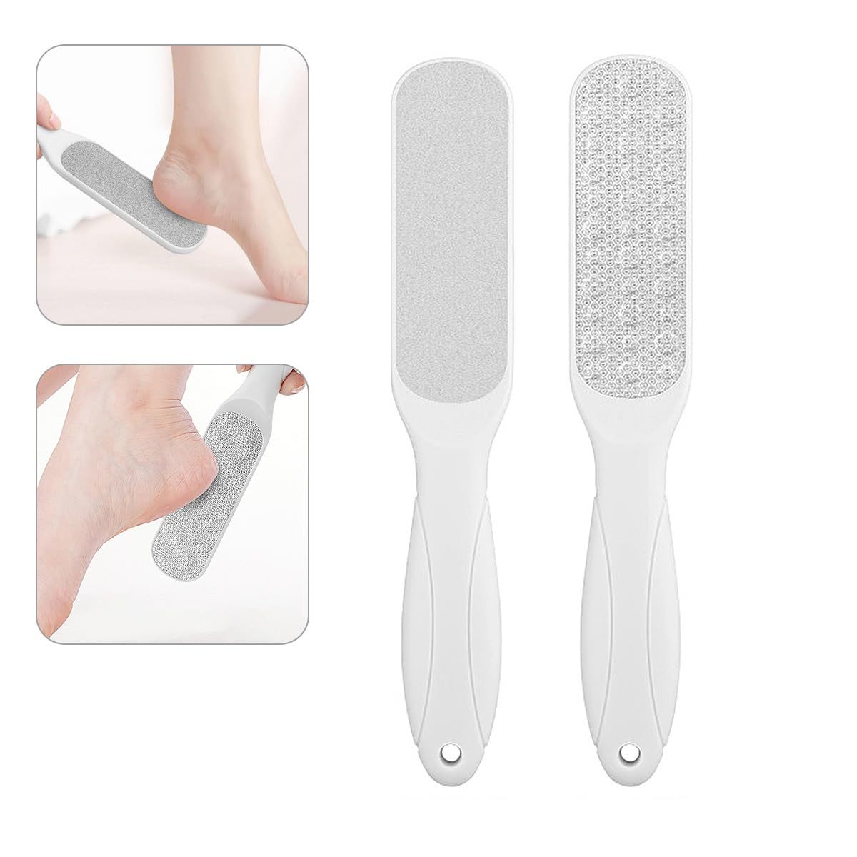 Premium Stainless Steel Foot File – Double-Sided Pedicure Rasp Callus Remover with Soft Silicone Handle, Dead Skin & Cracked Heel Exfoliator