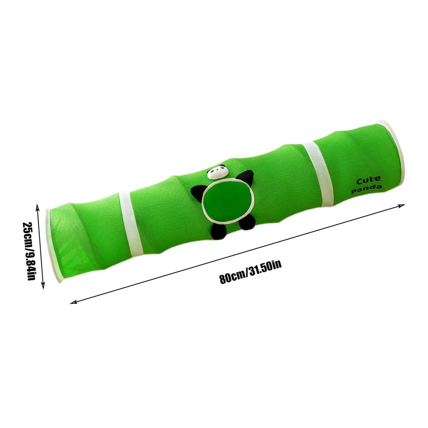 Cartoon Cat Tunnel Foldable Straight Tube Play Toy for Indoor Cats, Panda Bambu Style Polyester Pet Tunnel for Play & Storage Gift For Pet Lovers
