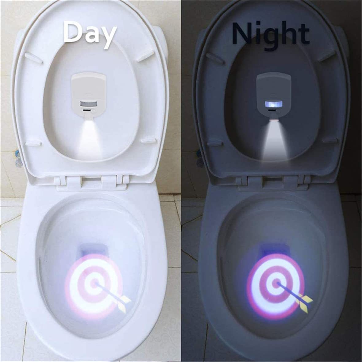 Toilet Projector Motion Sensor Toilet Target Light Fun Aiming Projector Night Light for Boys Training Projector with 4 Aiming Patterns