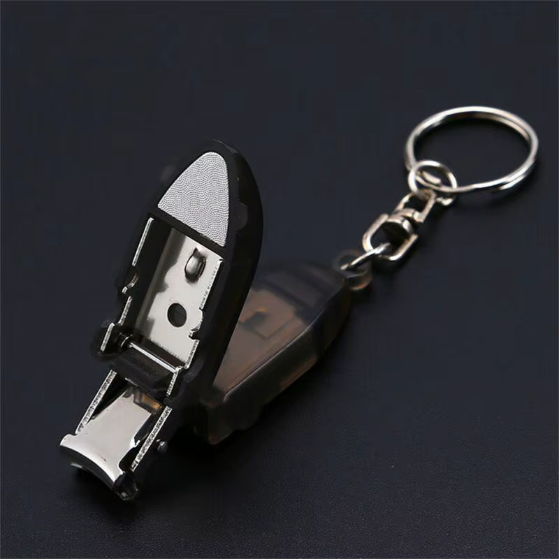Mini Folding Nail Clippers Portable Stainless Steel Nail Trimmer with Keychain, Compact Manicure Tool for Fingernails & Nail Art