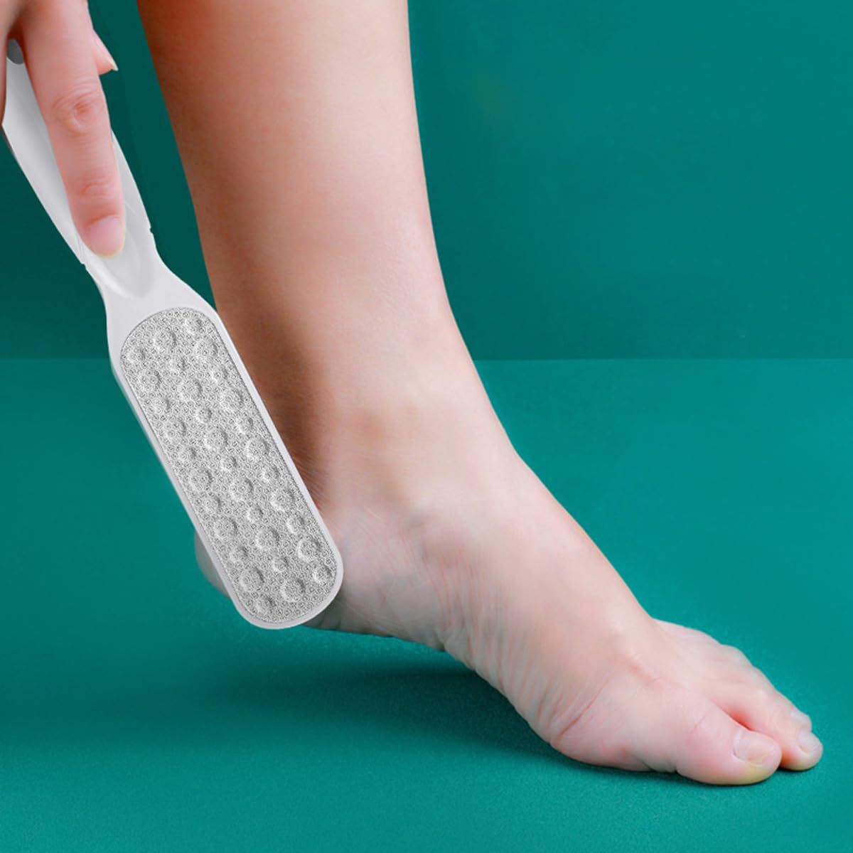Premium Stainless Steel Foot File – Double-Sided Pedicure Rasp Callus Remover with Soft Silicone Handle, Dead Skin & Cracked Heel Exfoliator