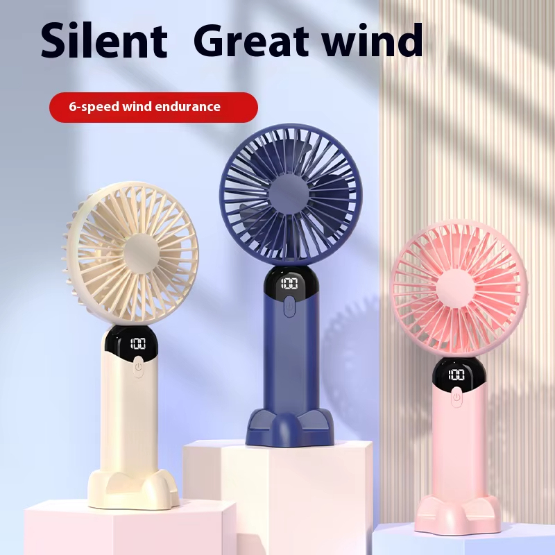 Rechargeable Mini Handheld Fan Quiet USB Desk Fan with Battery Display, Long Battery Life, Portable for Outdoor Use 8.1×3.7×2.6in