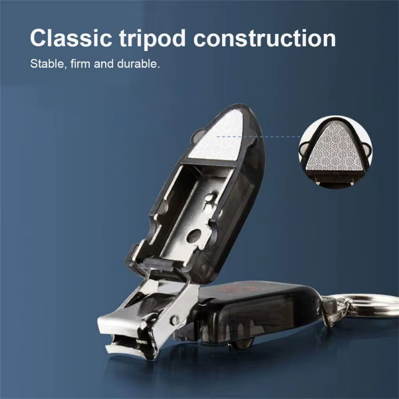 Mini Folding Nail Clippers Portable Stainless Steel Nail Trimmer with Keychain, Compact Manicure Tool for Fingernails & Nail Art