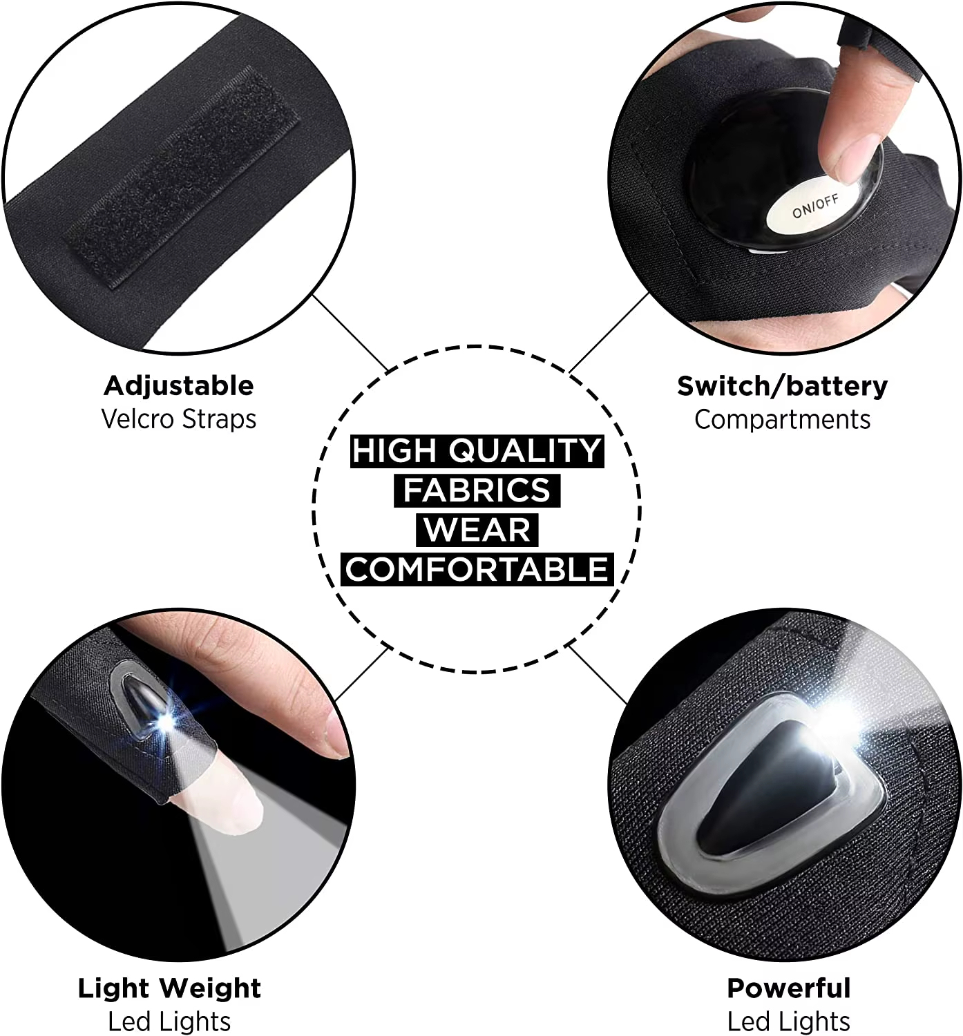 LED Flashlight Gloves Finger Light Fishing Magic Strap Hand Tools Mechanic Usb Charging Flashlight Led Waterproof Lights for Gadget Lovers