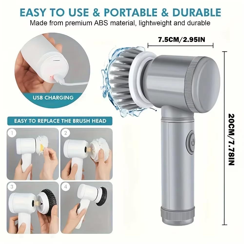 Cordless Electric Cleaning Brush | Handheld Power Scrubber for Bathroom, Kitchen, Tile, Bathtub, Sink, Shower & Grout | Motorized Household Cleaner