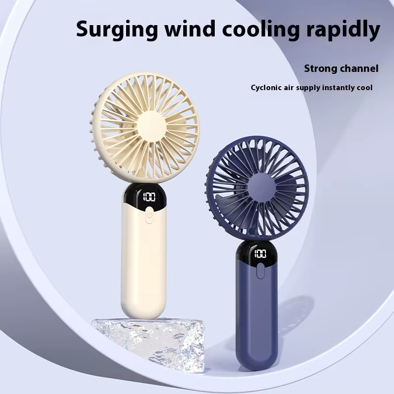 Rechargeable Mini Handheld Fan Quiet USB Desk Fan with Battery Display, Long Battery Life, Portable for Outdoor Use 8.1×3.7×2.6in